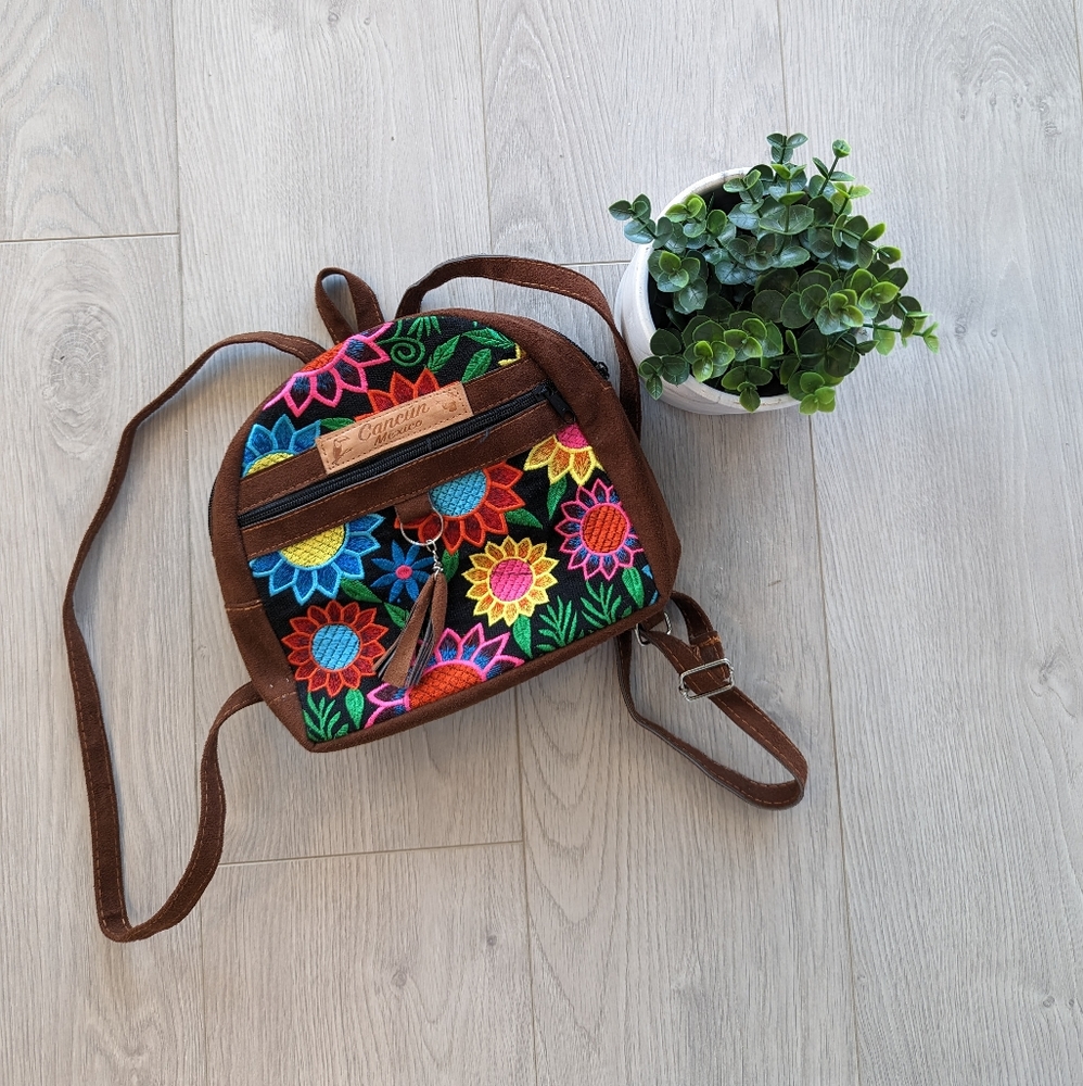 COLORFUL SUNFLOWER VINTAGE MINI BACKPACK